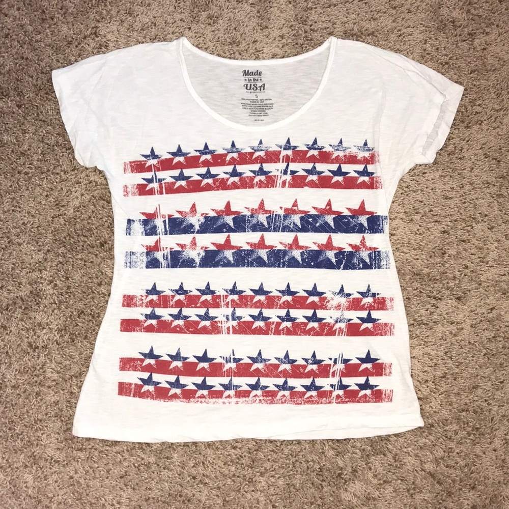patriotic 4th of July red, white, and blue tee USA
